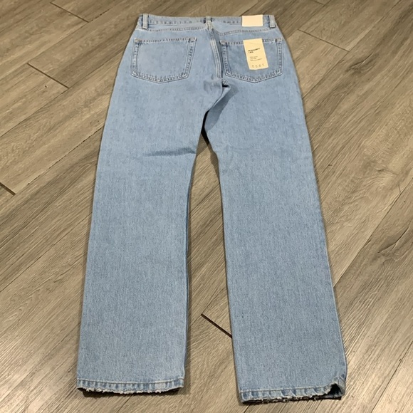 Massimo Dutti Light Wash Straight Leg High Rise 100% Cotton Jeans size 6 NWT - Picture 3 of 13